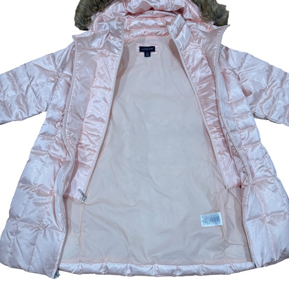 Lands End Women Down Puffer Parka Jacket L Large 14-16 Quilted Blush Baby Pink - Picture 7 of 11